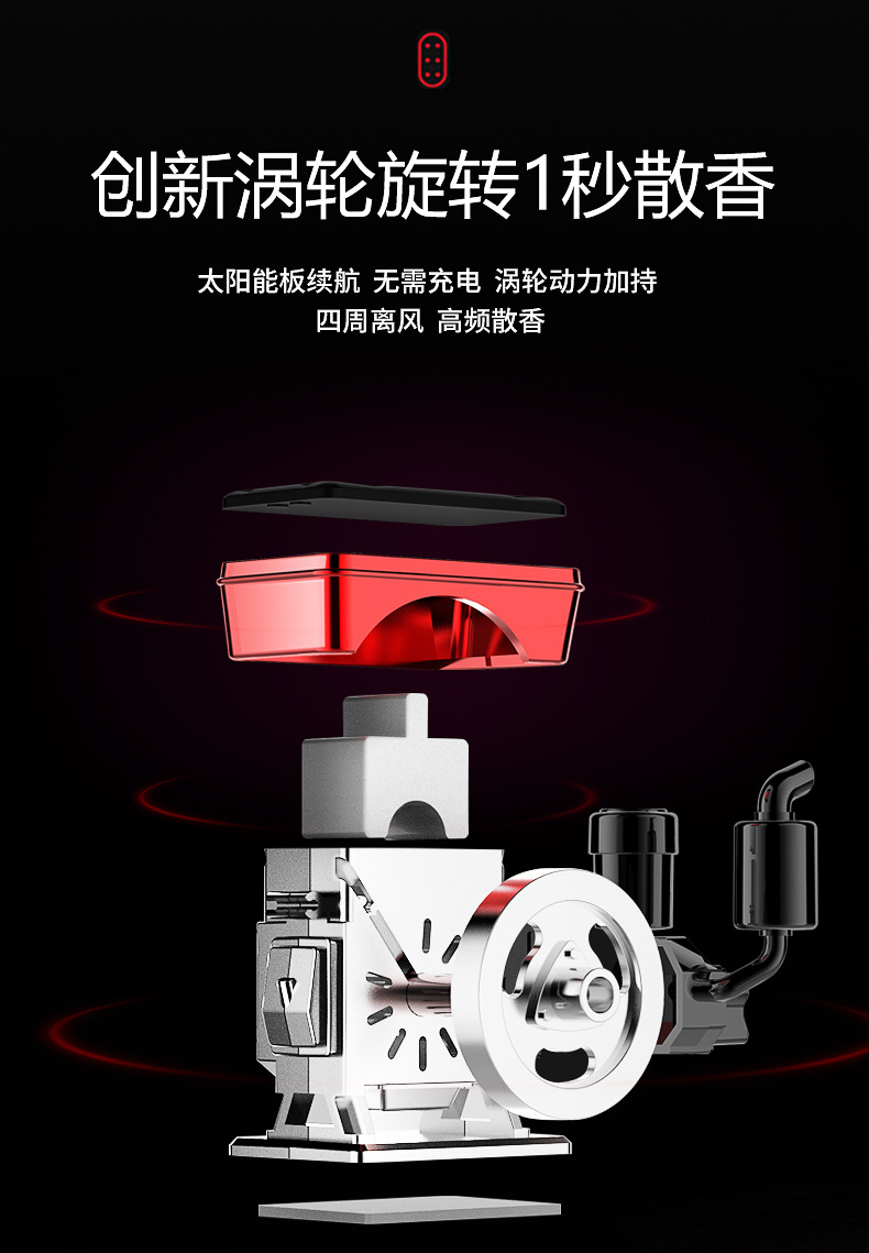 跨境 汽车香薰车载香水太阳能摆件车用清新香氛车载香薰持久留香详情4