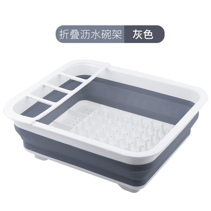 Kitchen folding draining bowl rack, multi-functional sink storage basket pic 2
