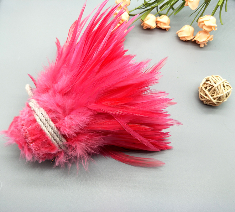Dyed chicken feathers 4-6, white pointed, colored feather ornaments, corsages, headwear, hat flowers, dream catchers, cat teasing sticks materials pic 25