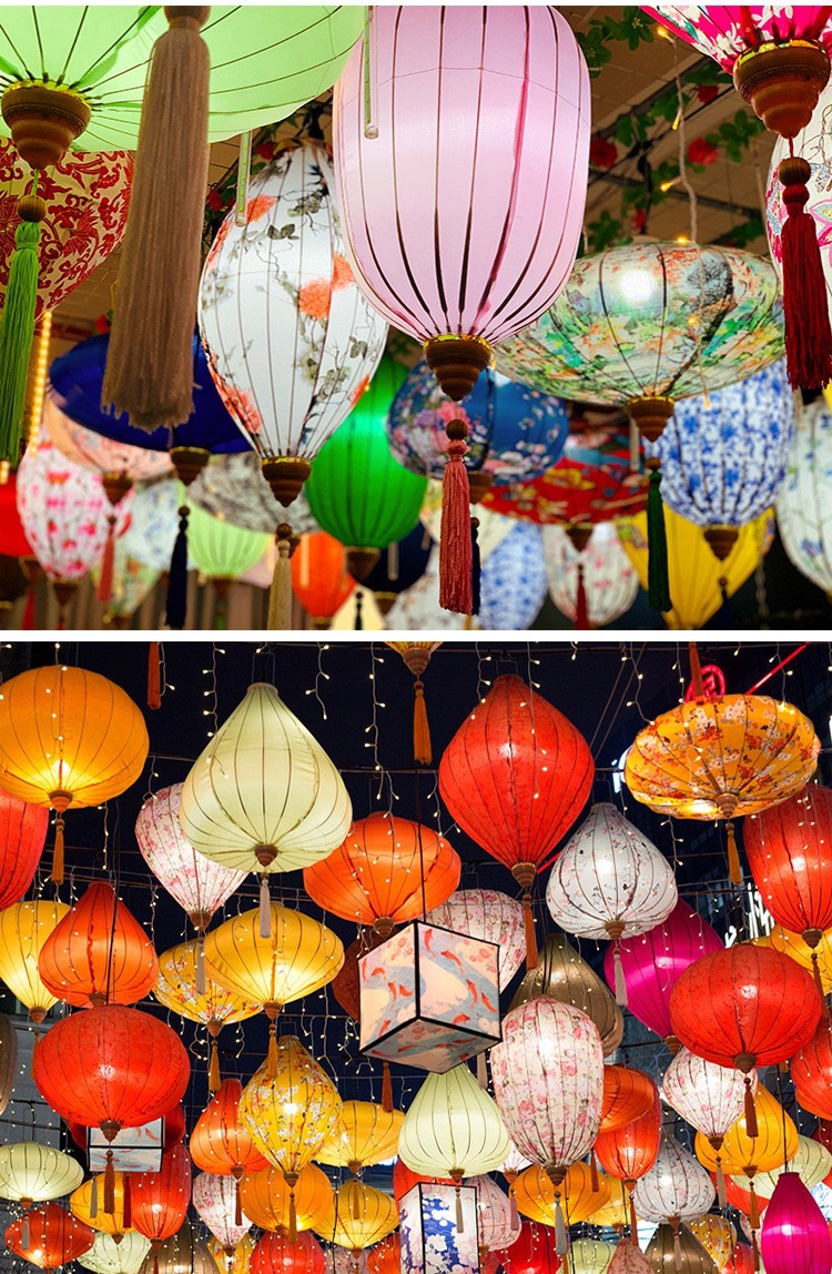越南钻石灯笼中秋古镇街道国庆网红灯笼街景花灯异形水滴灯笼批发详情3