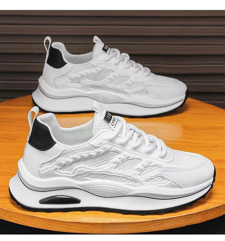 夏季男士镂空网鞋24新款软底透气小白鞋百搭休闲运动鞋潮流老爹鞋详情12