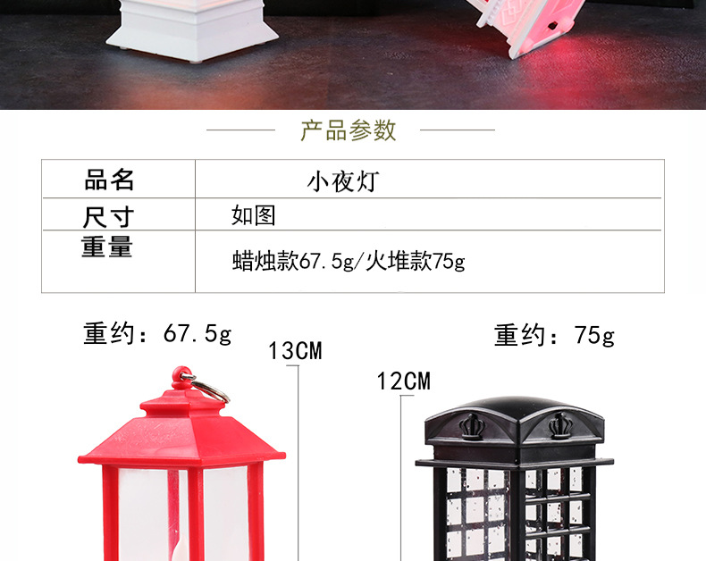 圣诞万圣节小风灯LED发光烛台灯小夜灯圣诞节装饰品创意圣诞礼物详情2