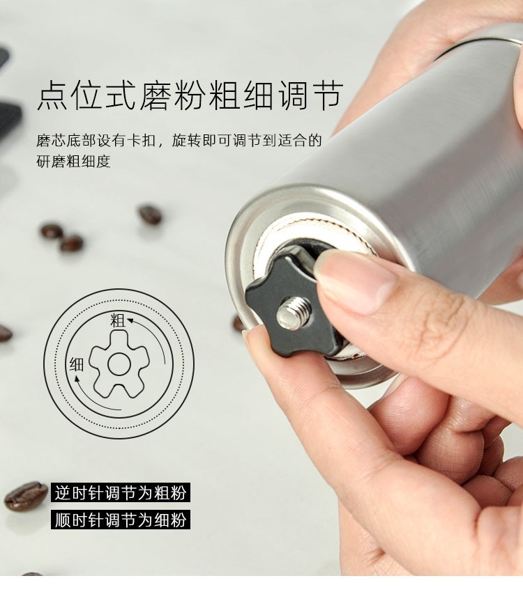 便携式不锈钢磨豆机家用手摇咖啡机手动咖啡磨豆机详情5