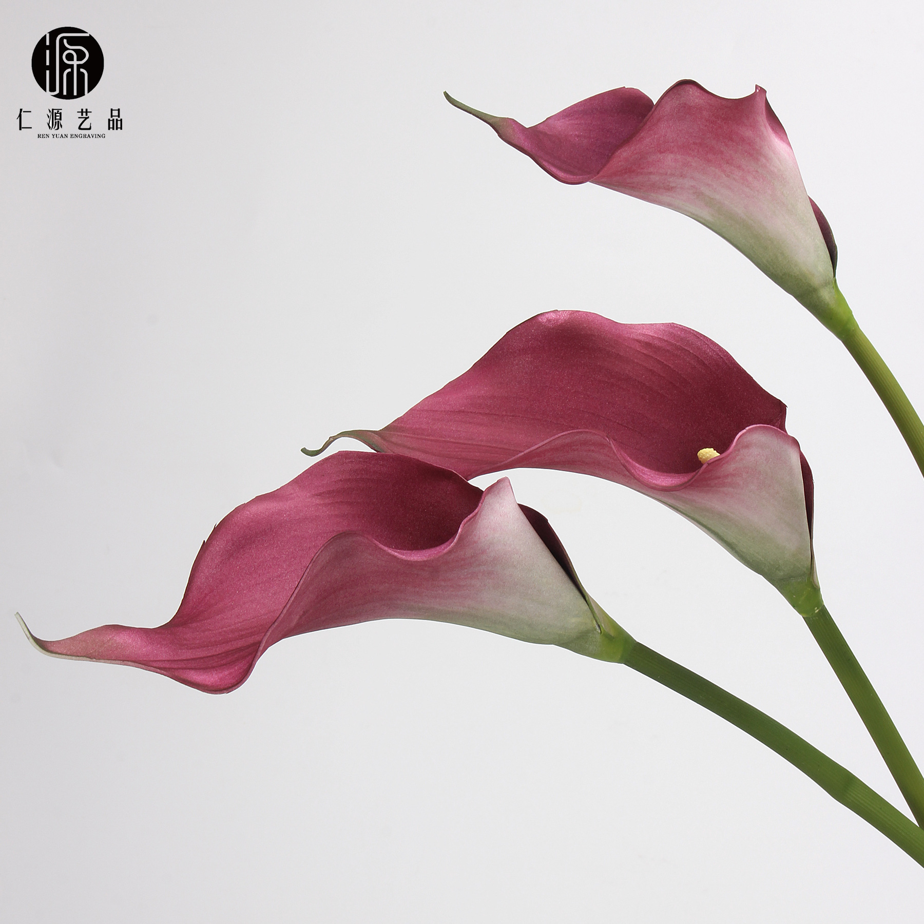 工厂直销 EVA马蹄莲仿真花海芋手感假花单枝婚庆家居插花配材道具详情48