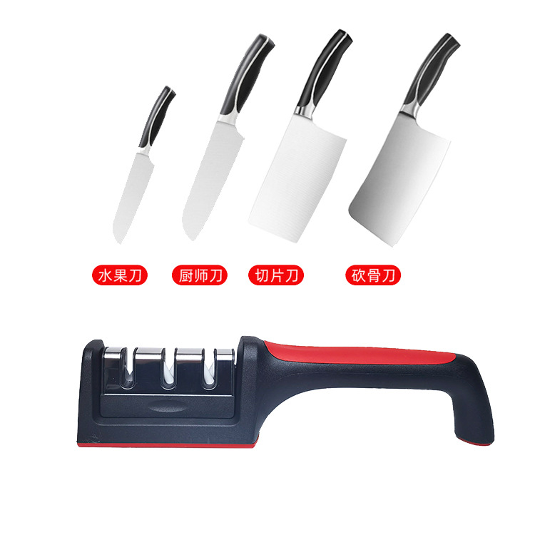 Manufacturer wholesale commercial knife sharpeners, street stall supply, three-section knife sharpeners, manual knife sharpening rods, manual pic 14