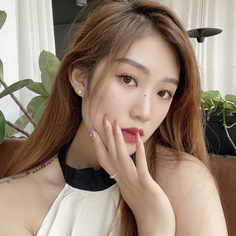 S925银针韩国闪亮镶钻耳钉气质三件套耳环ins风甜美小巧耳饰5753详情12