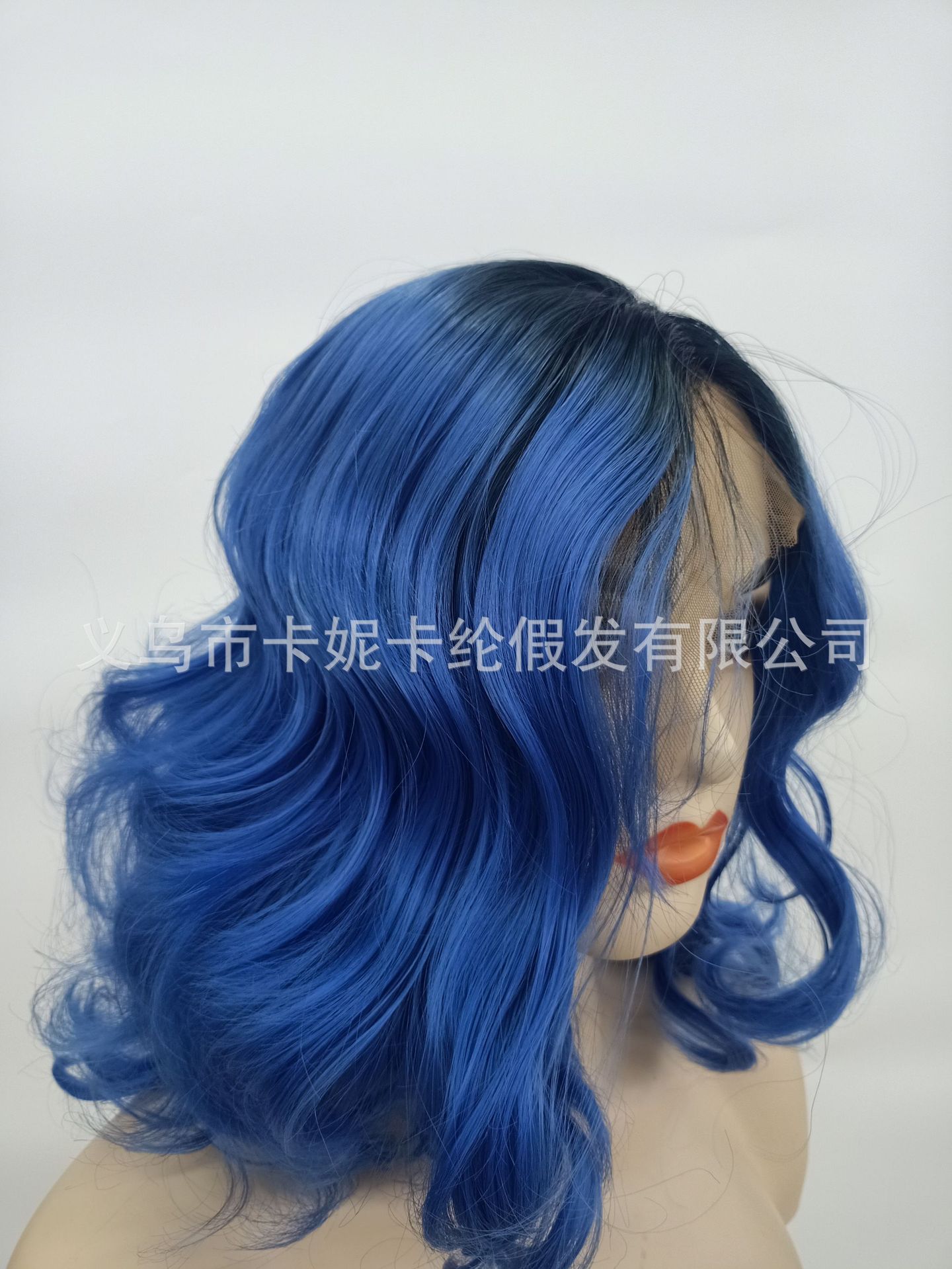Newlook新款 欧美爆款短款大波浪浅蓝色blue wig头套 short bob详情14