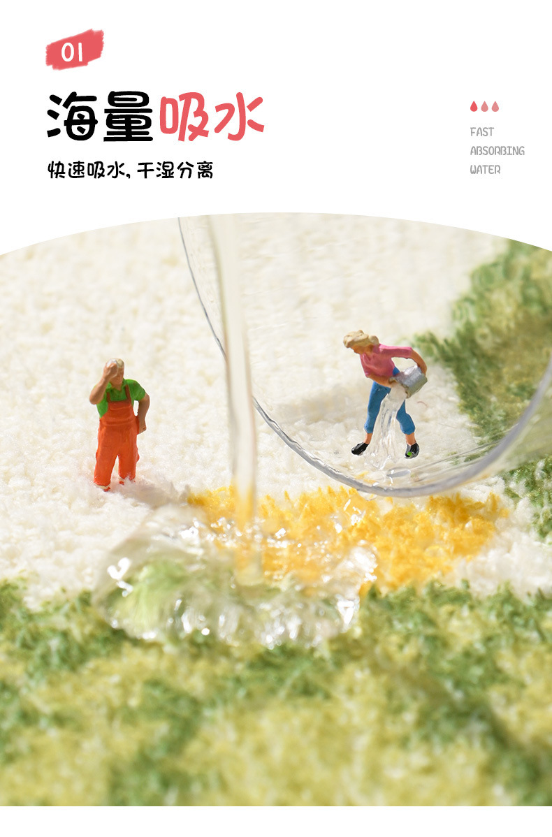 一件代发包邮卫生间厕所吸水地垫脚垫 浴室洗手间防滑垫 进门入户详情4