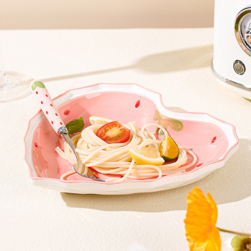 【手提盒】碗盘不锈钢叉勺套装礼品盒情侣粉色中式釉下彩餐具套装详情3