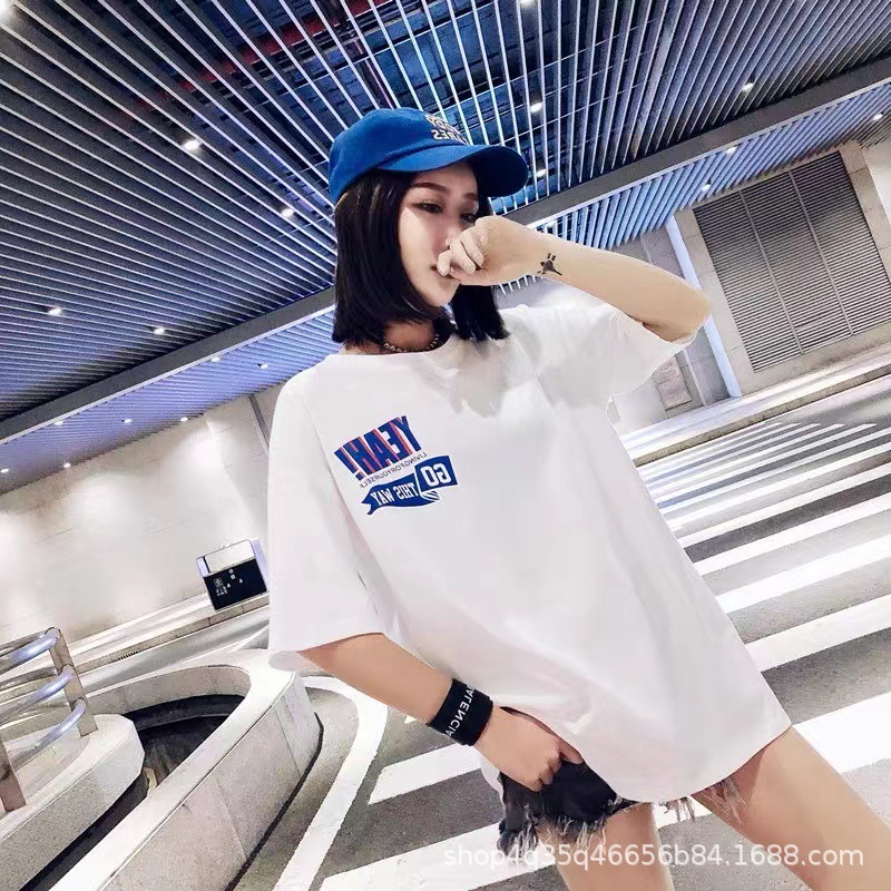 跨境外贸夏季新款韩版女装短袖t恤女式宽松大码印花t上衣地摊批发详情25