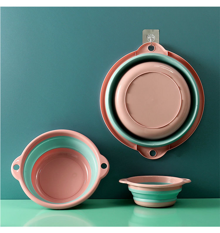 折叠脸盆塑料洗脸盆家用便携式小号旅行洗澡学生宿舍用洗脚大盆子详情7