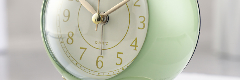 跨境热卖 创意闹钟圆环底座复古床头座钟静音带夜灯学生风闹钟详情16