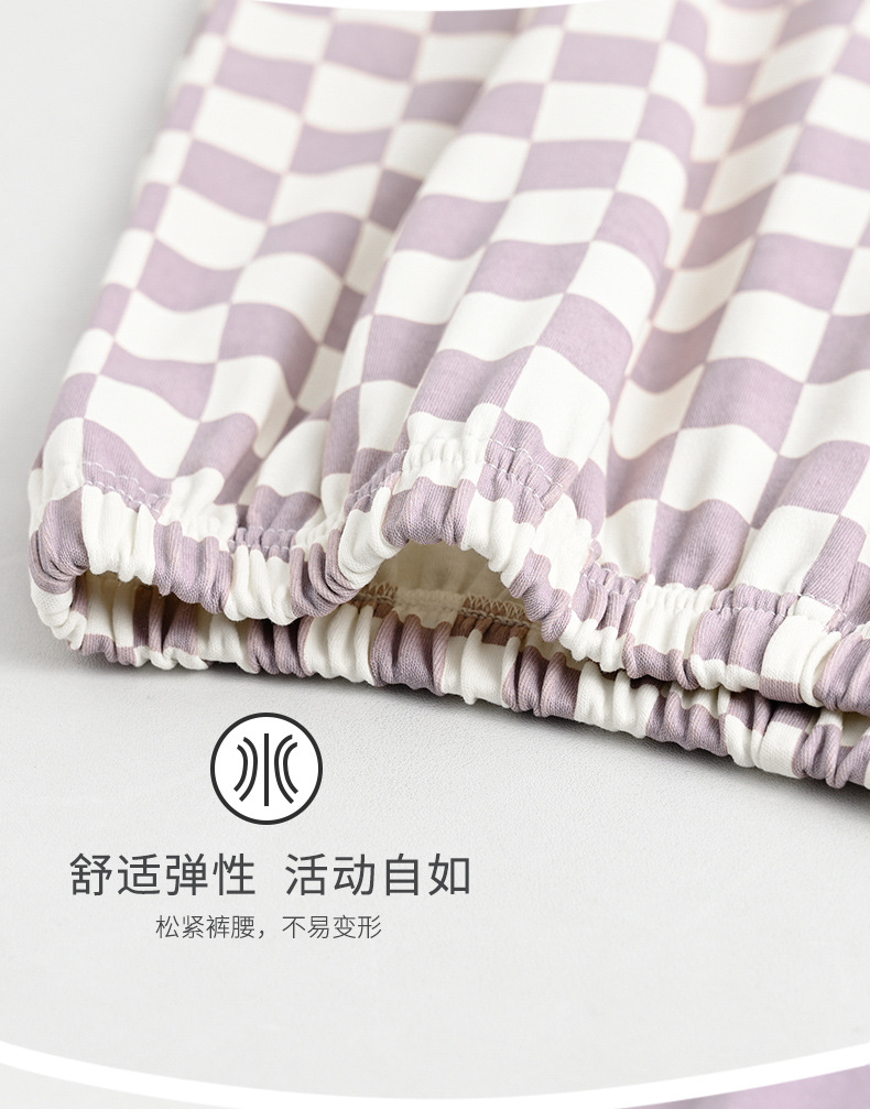 A spring and autumn pure cotton long-sleeved large-sized Korean-style all-cotton casual home wear set that can be worn outside in pajamas pic 7