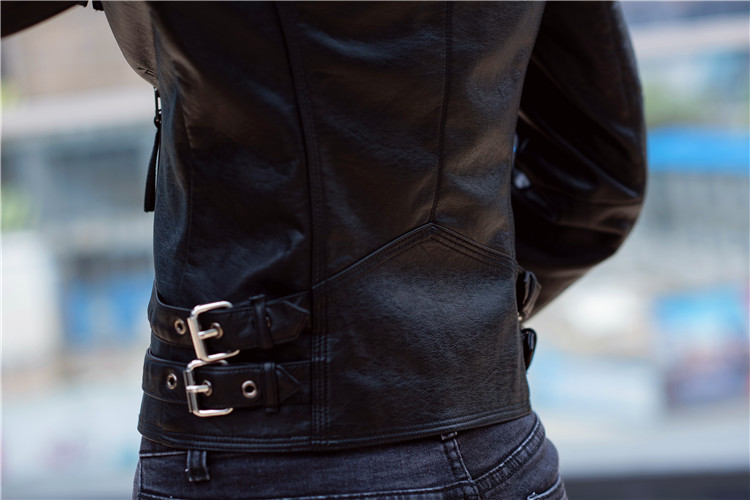 韩版新款莫文蔚明星同款机车PU皮衣女装上衣皮夹克短款修身显瘦黑详情15