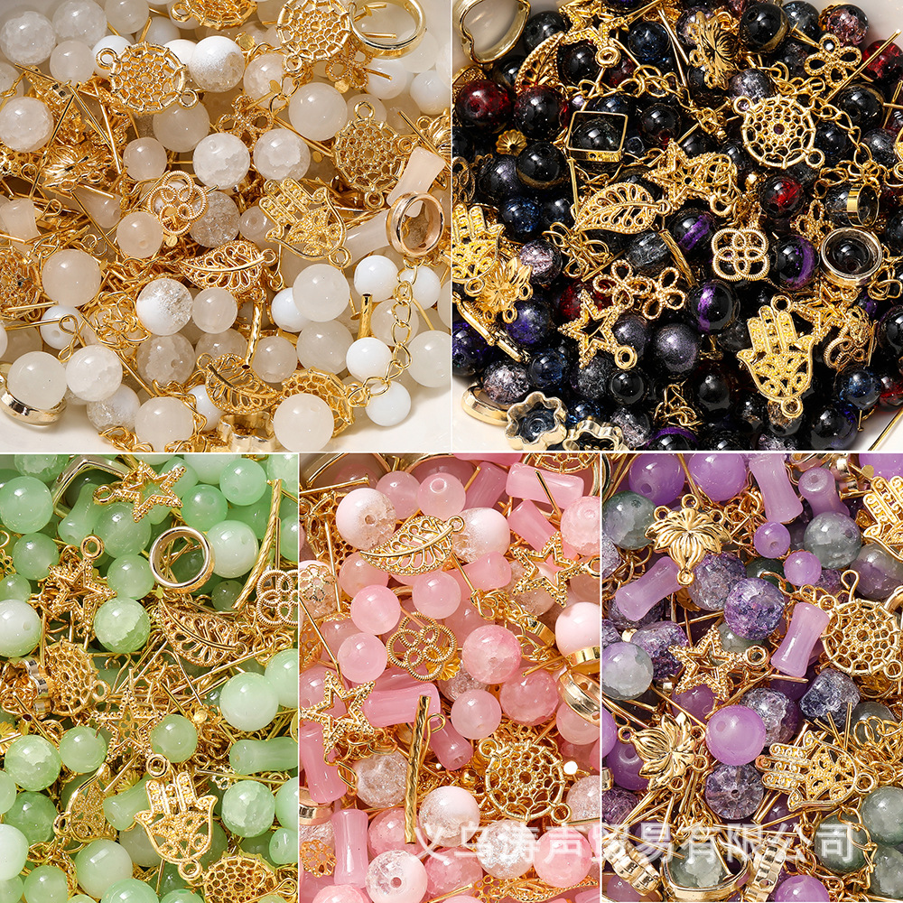 10mm imitation jade glass beads, round beads, loose beads, diy bracelet material accessories, glass beads, imitation agate beads, string beads, matching beads pic 8