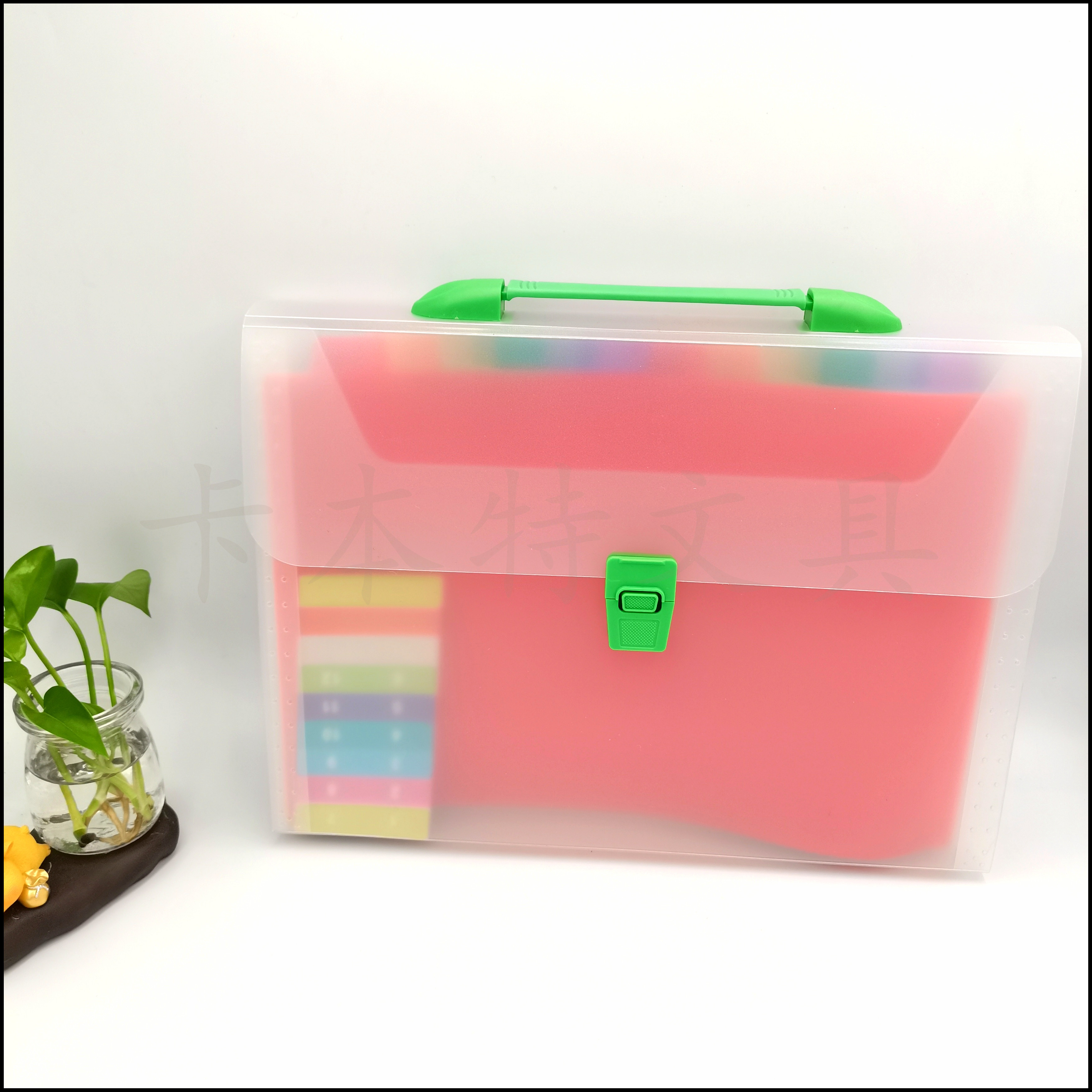 Frosted transparent organ bag, 13-layer A4 invoice and document bag, storage bag, folder, self-produced and self-sold office handbag pic 1