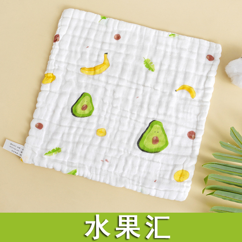 方巾纯棉六层纱布a类婴儿小方巾宝宝洗脸口水巾全棉手帕小方巾详情11