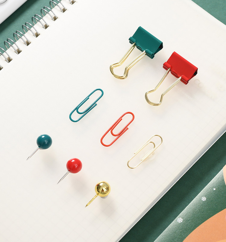 Cross-border direct supply Christmas light luxury cultural and creative combination set, paperclip, pin, ticket holder, stapler, binding office supplies pic 16