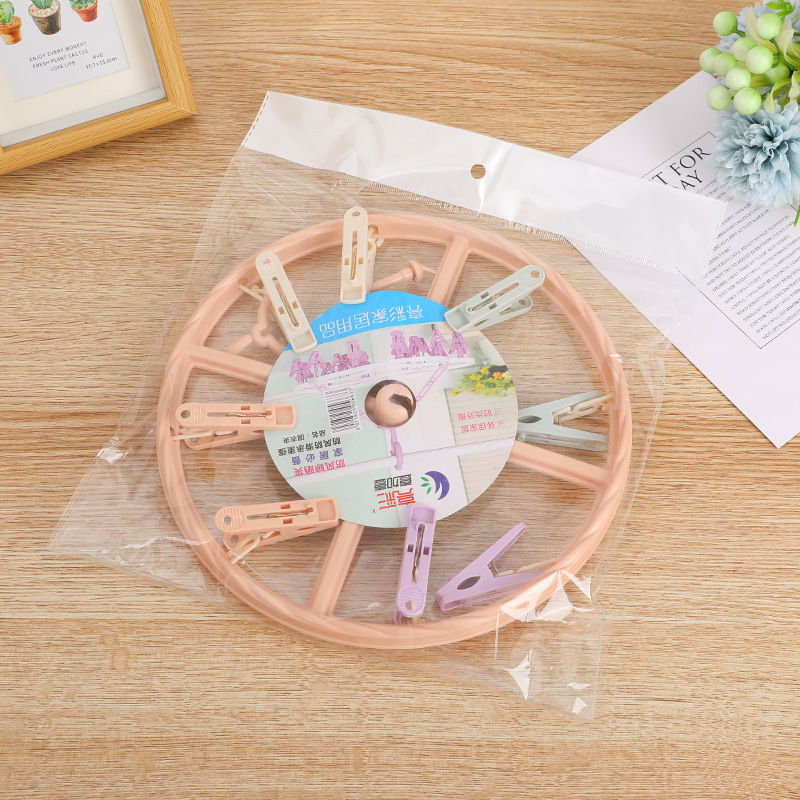 Plastic household round clothes hangers 2-yuan store round clothes hanger stall supply, windproof sock clips, underwear clips wholesale pic 1