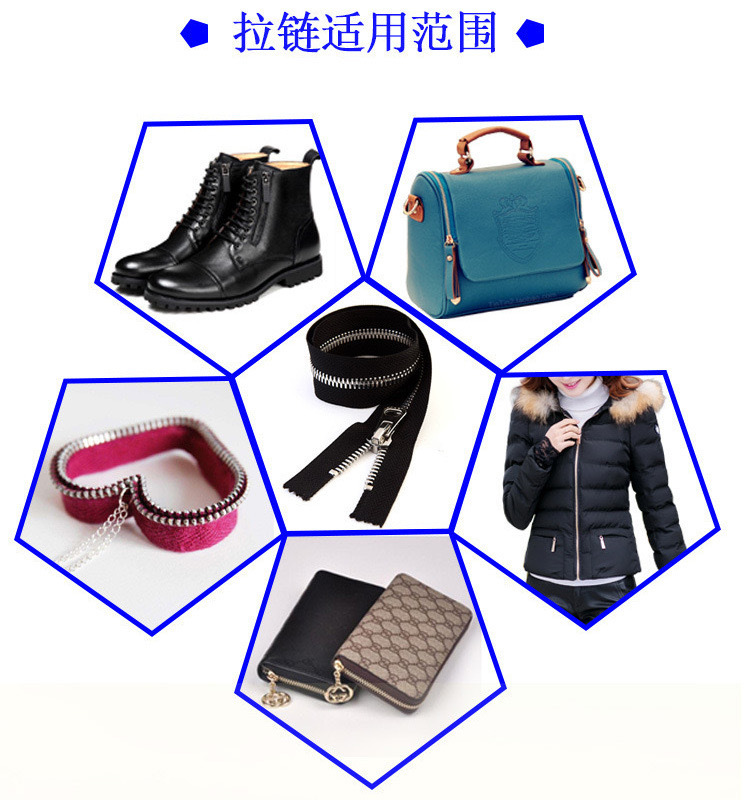 Wholesale of 3#, 5#, 8# metal zipper zippers in stock, high-quality electroplated alloy gun-colored movable zipper plates for luggage tags pic 12