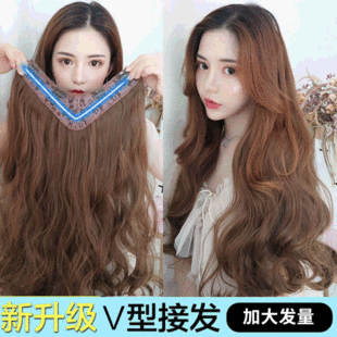 假发女接发长发卷发直发三片式大波浪快手抖音新款网红假发片详情10