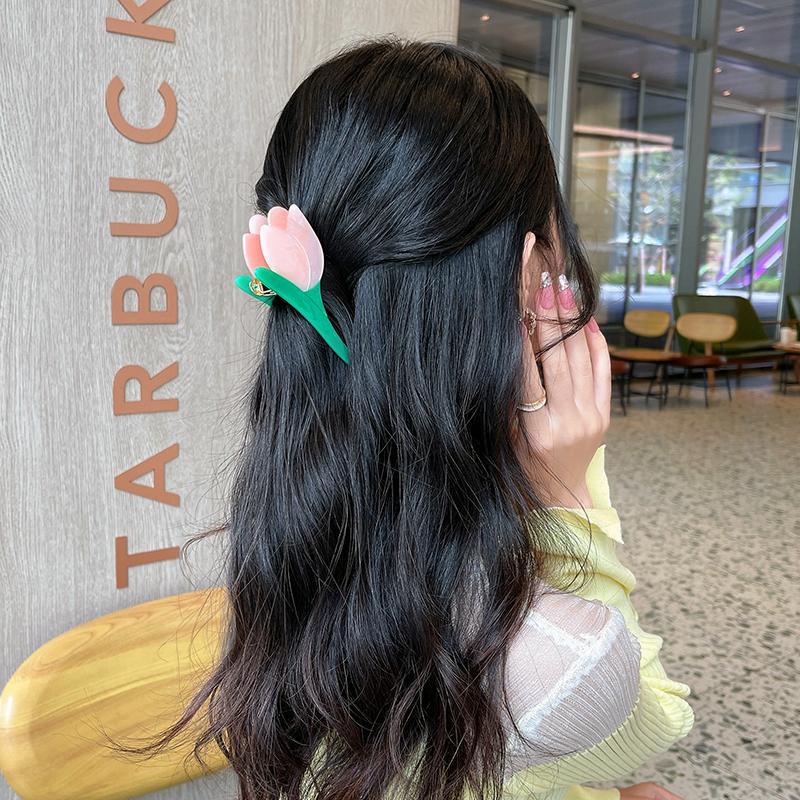 让郁金香长在头上~时髦设计感发夹花朵抓夹个性发夹鲨鱼夹发饰潮详情10