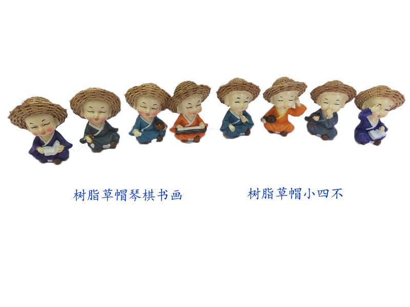 草帽和尚汽车小摆件  家居树脂工艺品装饰摆件 新款创意草帽和尚详情10