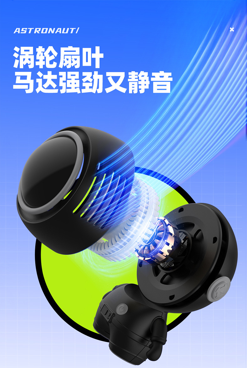 Portable mini lazy neck fan, bladeless USB small fan, astronaut small electric fan pic 6
