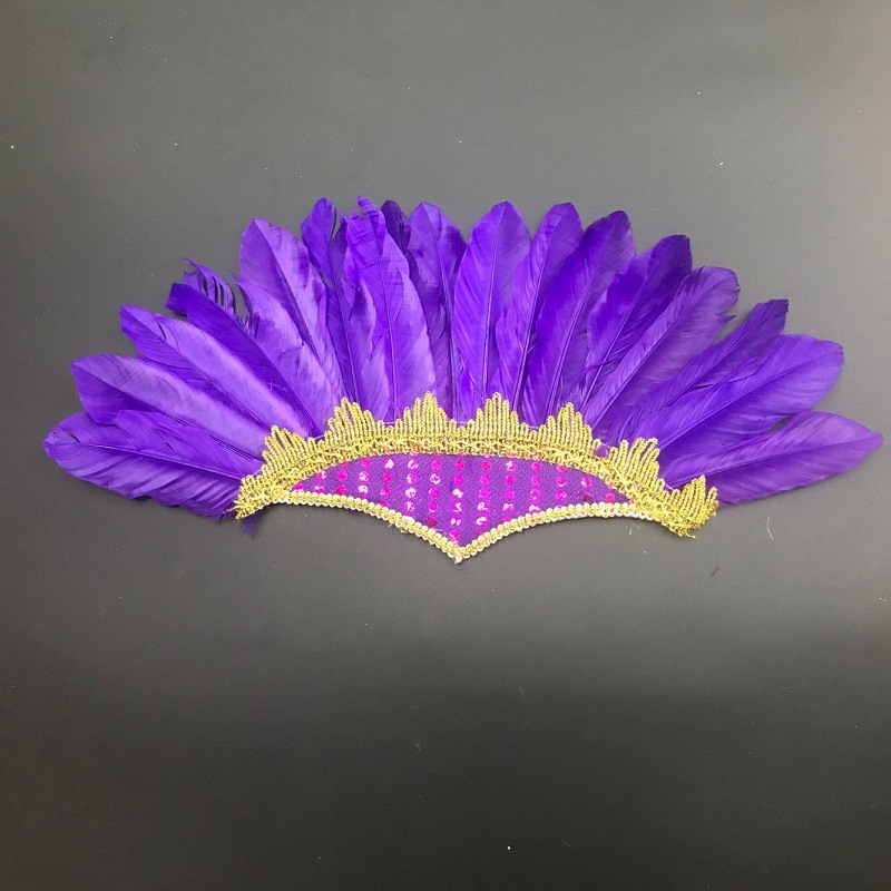 Real photo manufacturer wholesale exotic style real feather headwear, headbands, stage performance dance props, clothing accessories, fans, feather handicrafts pic 2