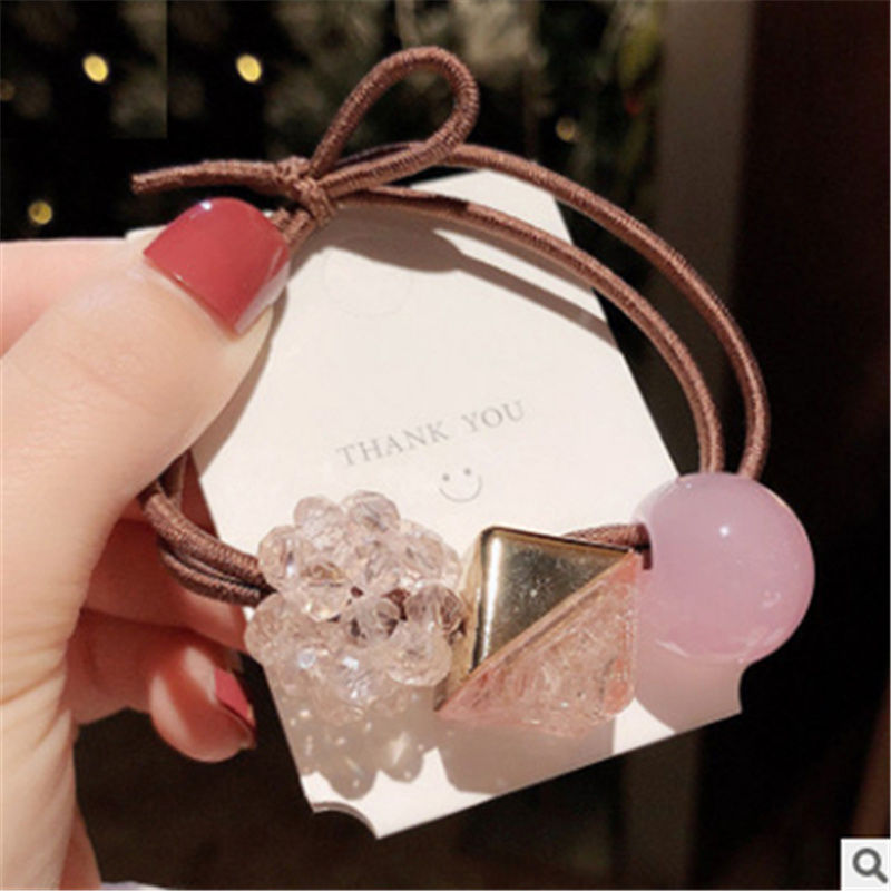 The new Korean version of the stylish and elegant hair tie for women, the bun hairstyle, the popular ponytail, and the simple square hair band for a good woman pic 5