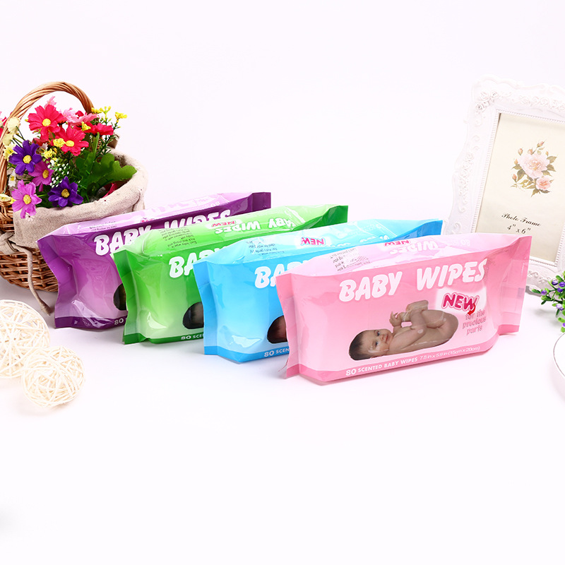 一次性宝宝湿纸巾80抽婴儿湿巾  婴儿手口湿巾擦屁屁清洁湿巾批发详情3