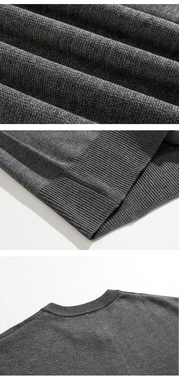 MYQ短袖针织开衫T恤男夏季韩版潮流轻熟风宽松纯色半袖开衫外套详情14