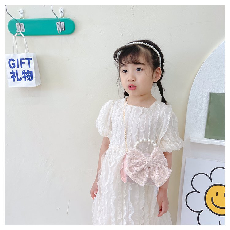 可爱女童斜挎包小香风时尚儿童手提斜背包包公主淑女珍珠包单肩包详情12