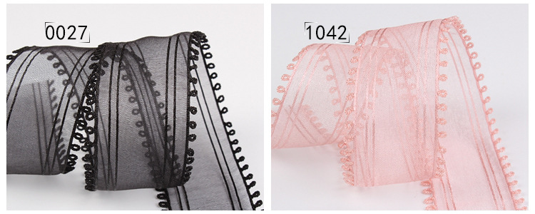 Dingxin Korean ribbon Double Ear striped snow gauze Ribbon DIY Handmade hair accessory Bow material small ear woven ribbon pic 17