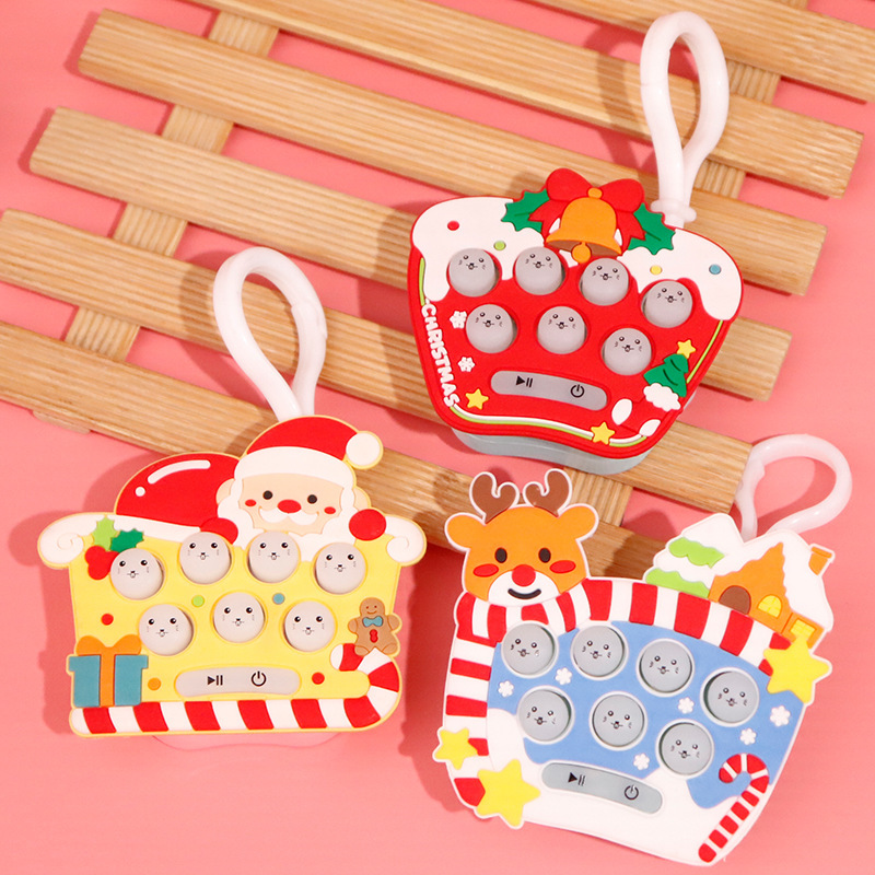圣诞打地鼠万圣节掌上游戏机儿童速推机解压益智玩具钥匙扣挂件槐兴4455详情15