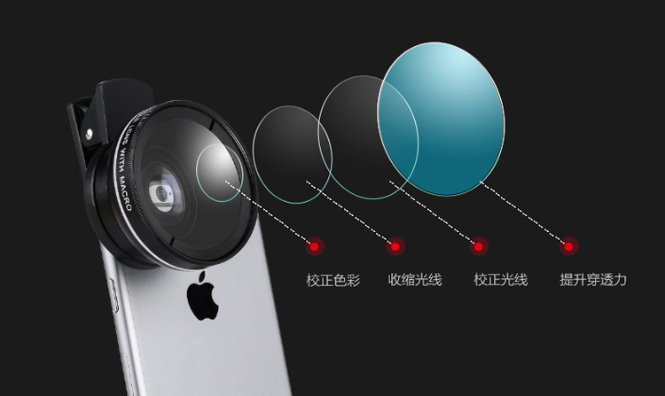 手机镜头手机夹手机37MM 0.45X 49UV广角+微距二合一手机镜头镜头放大器详情6