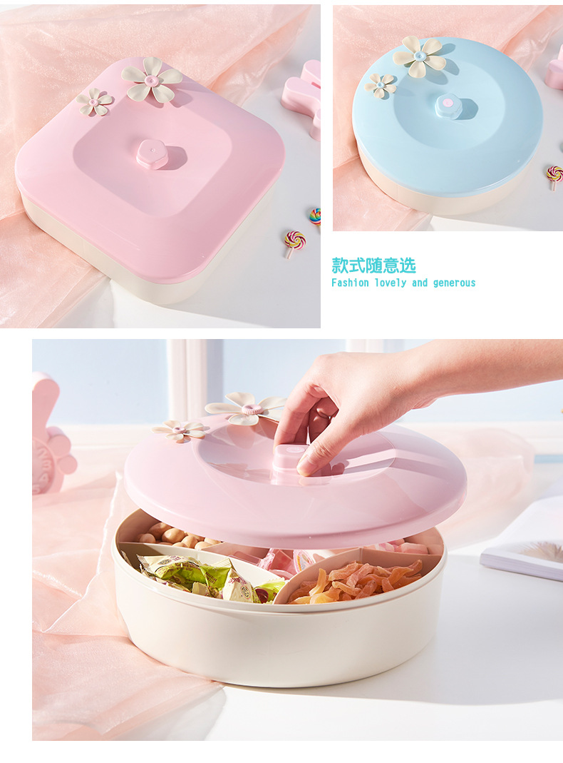 G468-5666/7 Plastic dried fruit plate, melon seed box, candy box, creative fruit plate, home living room snack storage box pic 10