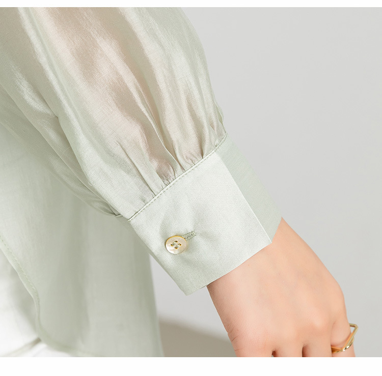 夏季薄款天丝防晒衬衫外套女装2023年新款上衣小个子女士白色衬衣详情16