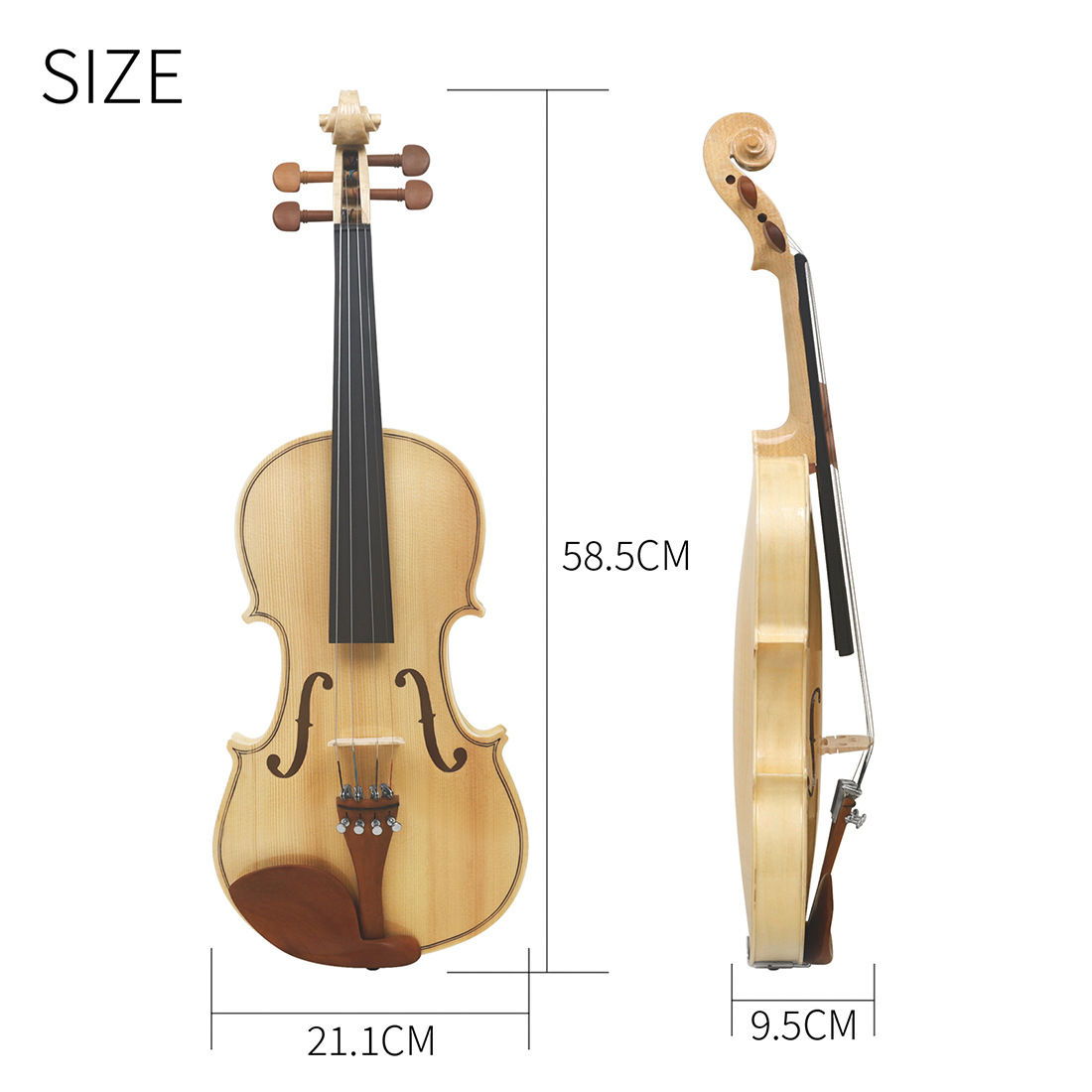 Hand-patterned spruce solid wood violin for students, children, beginners, adults playing tiger-patterned violins 4/4 pic 6