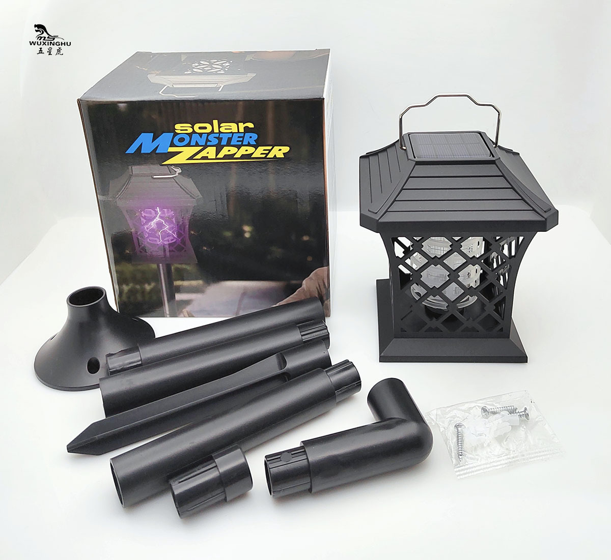 New solar lamp column head lamp, mosquito-killing lamp, household fence, outdoor landscape, waterproof garden and courtyard lamp pic 16