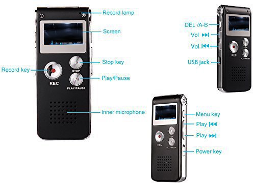 8G/16G digital voice recorder, smart recording MP3 player, external playback function, cross-border e-commerce voice recorder pic 7