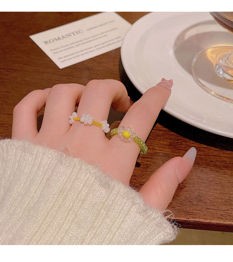 小清新弹力绳花朵戒指女新款百搭小众个性食指环春季新款套装首饰详情14