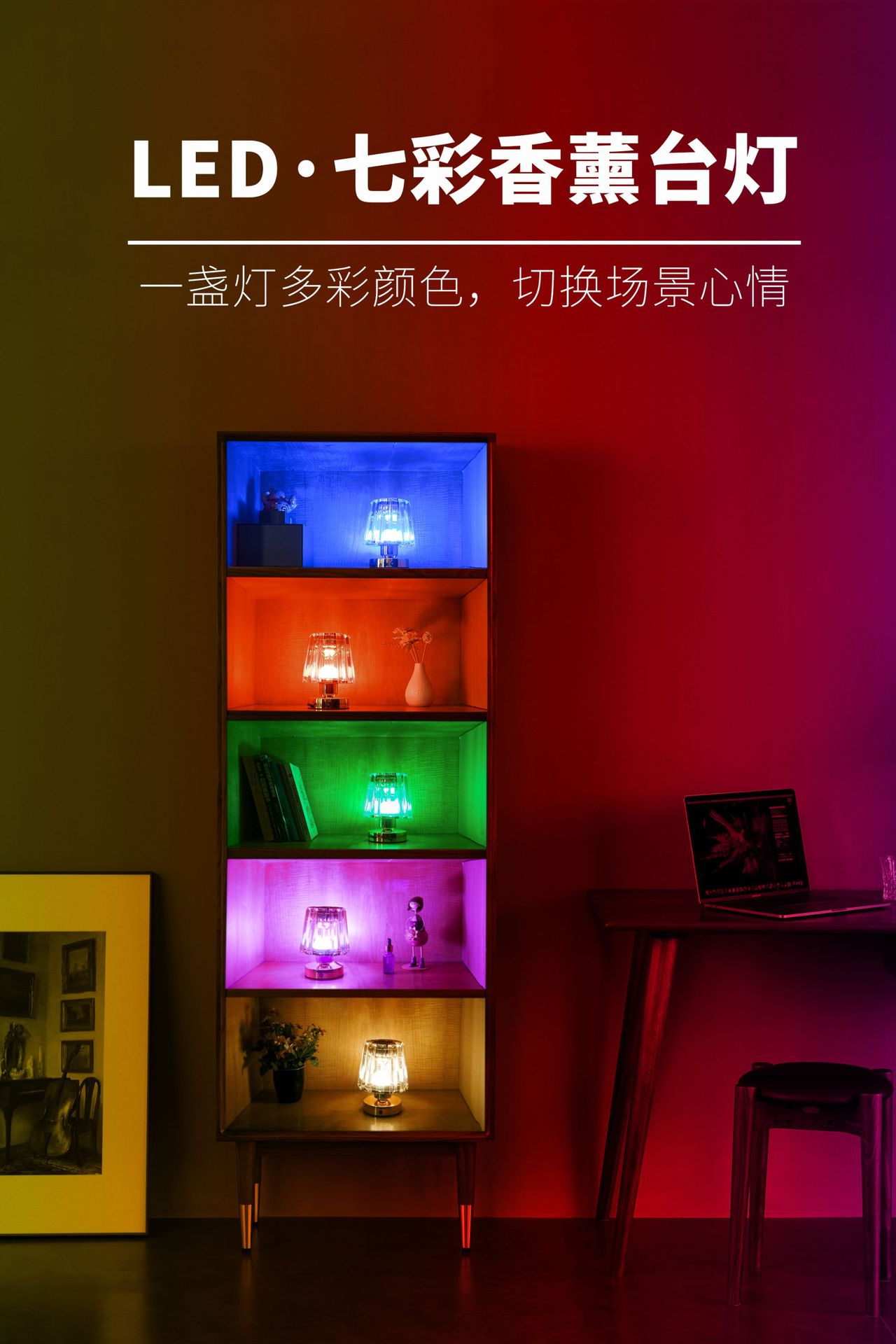 Factory wholesale of LED aroma diffusers, plug-in crystal USB night lights, aroma diffusers, incense burners, bedroom essential oil lamps, cross-border pic 5