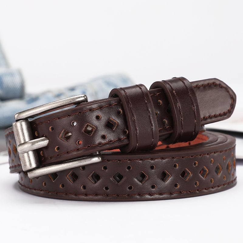 A simple and versatile thin belt with a retro hollowed-out ins style for women, paired with a skirt decoration and jeans strap Item Picture