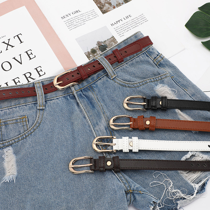 Hollowed-out women's needle-buckle belt, simple and versatile decorative fine belt, Korean student jeans strap in stock wholesale