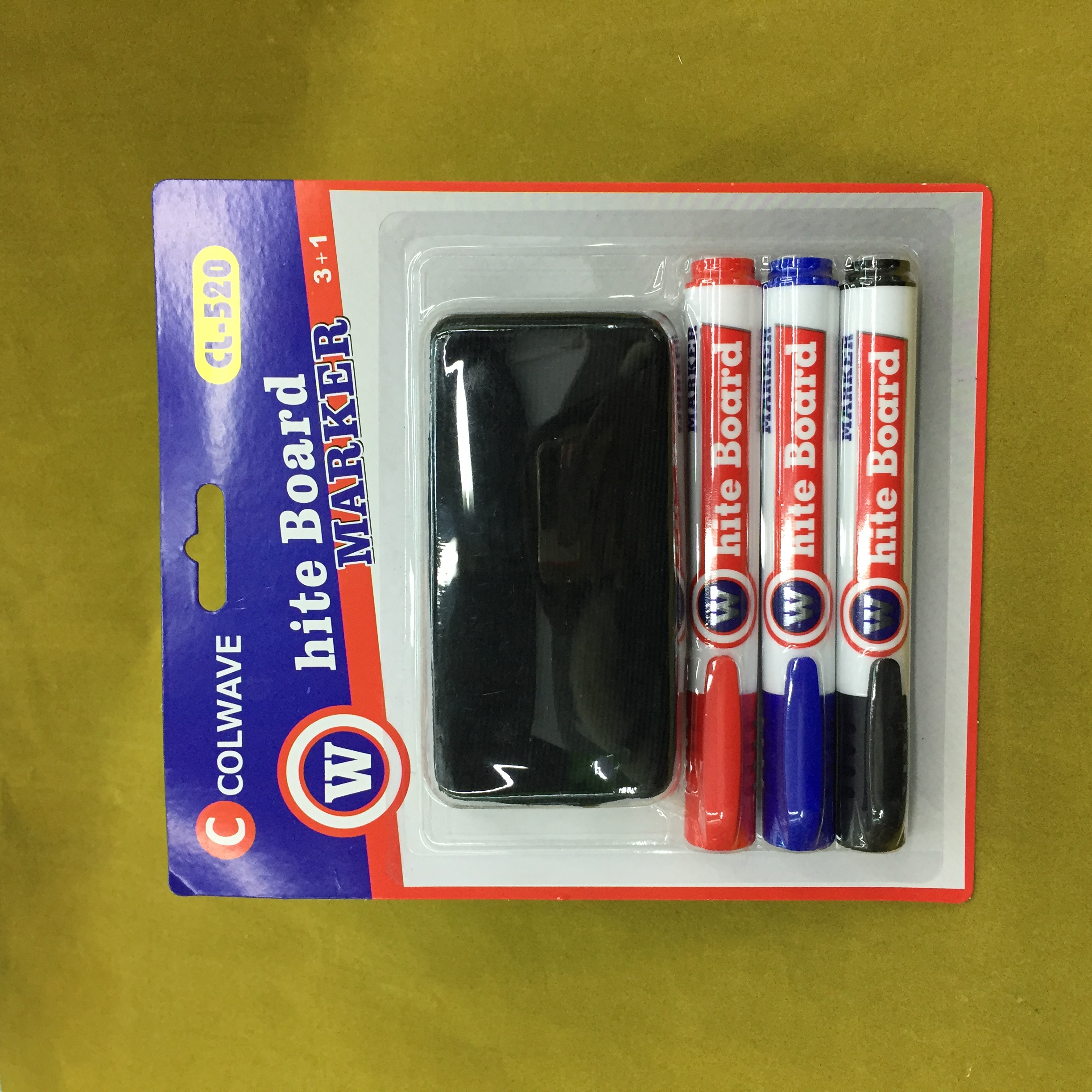 3+1 Whiteboard pen + board brush, erasable whiteboard pen set Item Picture