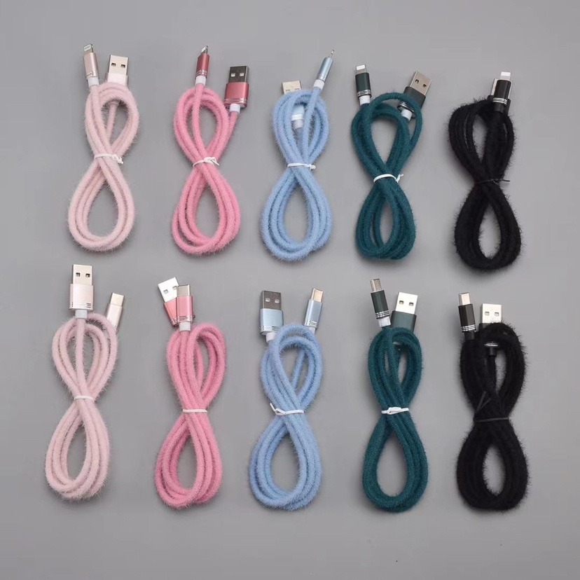 Cable de peluche USB apple huawei android cable de datos Item Picture