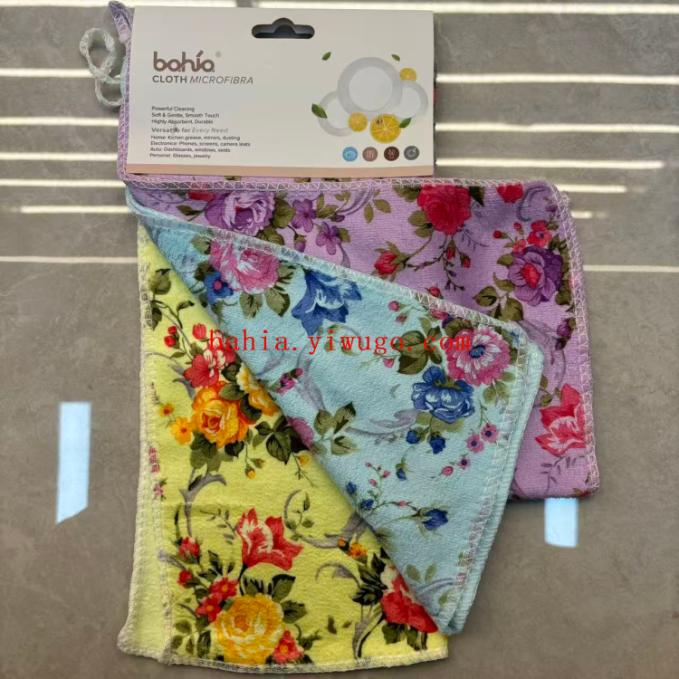 Digital printed cloth, 30*30cm, dishwashing cloth, degreasing and cleaning cloth, scouring pad details Picture