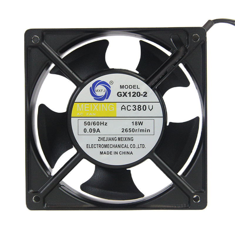 GX120-2 220VAC ball bearing small industrial axial flow fan square heat dissipation and cooling fan Item Picture