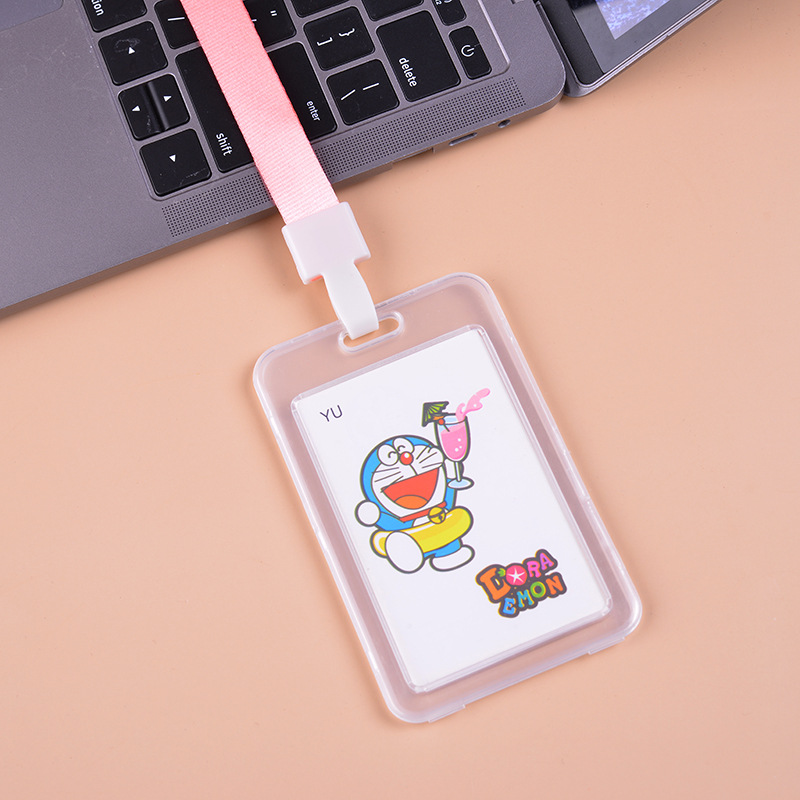 Creative flip-top card holder, student card, double-sided transparent hard card holder, meal card holder, wholesale plastic work ID, school badge, PP